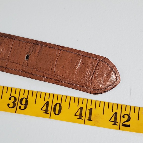 Wm H Leishman Men‎ Leather Belt Hornback Size 36 Brown Western Ranch Luxury - Picture 11 of 12